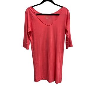 Lilly Pulitzer Coral prima cotton  quarter Sleeve Tee dress size small